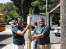 KP4SAT Juan Ramon, WP4OV Juan and Israel KP4LCL test a dipole antenna.