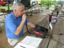 Buddy Miles, K4CPF, operating his Icom 706 on HF.