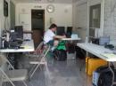Prof. Leigh Orf (KG4ULP) at the controlls of station #2