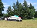 Our Phone, Satellite and GOTA station tent. Sat antennas to the right and the GOTA inverted vee in the background.