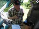Ken W8KEN passing our field day messages on the Tri-County Traffic Net.  He was totally drained afterwards!