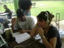 Jorge-NP3HM coaching Sheila-NP3SI on her first HF contacts.