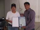 THE REPRESENTATIVE OF THE MUNICIPALITY OF FAJARDO GIVING US THE OFFICIAL PROCLAIM FROM THE MAYOR.