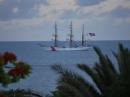 The USCGC Eagle passed by the QTH while we were in VP9.