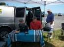 Sheriff Didion (red shirt) stopped by and was interested in Winlink2000 email, one of our Disaster Comm tools.