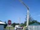 Raising the GOTA Station antenna. This antenna mount was quite an attraction!