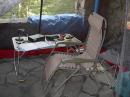 I later set up my screen tent inside the shelter. This was my final operating position (and sleeping accomodations).