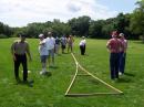 Setting up the A frame antenna stucture on site