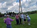 Now the A frame is in it's vertical position , dipoles are now in place.