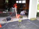 Operation table and generator during set up