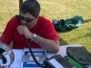 Brian, K5GBW running Q's on solar power; FT-817ND on 15 Meters.