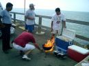 YOU NEVER KNOW WHEN YOU HAVE A ACCIDENT, SO WE ARE AMATEUR RADIO NOT CHEF,SO CARLOS/WP3MD IT SUPERVISES THE BBQ RESCUE.