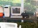 This was the high-tech setup....Dan's IC-746.