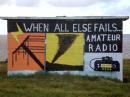 WH7NH - Diane and KH7FX - Bob painted the WWII blockhouse to let the road traffic about amateur radio.