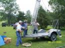 Tower going up by L.A. Farmer KB8OOK, Ronnie Childress KD8HBO, John Riddle N8RIG and J.D. Lawson KD8DQE.