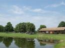 Operations tent and Middle Fork Activity Center, Middle Fork Forest Preserve, Penfield, Illinois.