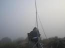 Arlene, KE6GFI, operating FM simplex with a Kenwood TH-78, in
the coastal fog at N6L, Laguna Beach, CA