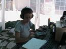 Fran running the cw keyer!