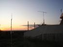 W0AUS 222 yagi and large FM array (J-poles!).