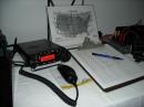 FT-857D making up the SSB side (the Days Inn scratch pad was a left over from the Shelby HamFest stay)