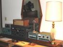 SKN station setup for W1TS. You have to have a VERY understanding XYL to be able to use the dresser in the spare bedroom for your operating position. Just place a 1'X 5' pine board over the 3 upper opened drawers and you are ready for SKN!   P.S. Don't scratch the furniture!