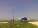 Portable contest set-up in EM18, taken when it was a little warmer and the grass still green.