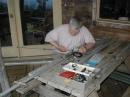 John, WA4QMQ, building the 6m Yagi that he and Jack transported from Kentucky.