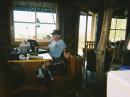 Steve, K4EU, relaxing at the key....