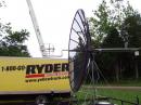 W4SHG AO-40 3.1 Meter Satellite Disk with the W0LMD Tri-Band Patch Feed. What a thrill to drag this through town on a trailer.