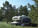 Doug, W0AH, puts the finishing touches on the VHF antennas at W0GG.