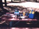 My station - IC-703, LDG Z11 auto-tuner (wider tuning range than 703's tuner), xPower 300 12V/21Ah gel-cell pack

