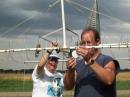 Satellite Crew - Calibrating the 70cm antenna - storm brewing in the background...
