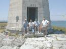 Group shot in front of the historic landmark (N2CU, K2ZR, K2YW, K2QO).