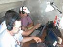N2CU, K2QO (obscured) and K2ZR working HF and tuning on VHF.