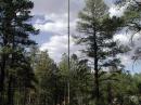 The "rocket launcher" did a fine job holding one of our two HF beams.