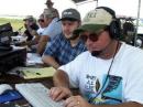 KC5YKX, Reid Hill, running 15 meters on Saturday while KD5FJV, Michael Van den Eijnden looks on. We racked up 351 phone QSOs on 15, our most productive band.