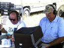 The dit man K5HHS, Roger Kilingsworth and W5IM, Jim Bomer get the CW station cranking on Saturday. Roger uses a WIDE GAPPED straight key!