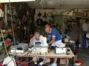 Dave (KA5IIS) and Connie (K5CM) setting up the GOTA station.