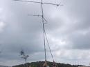 Installing the 432, 2m, and 222 antennas on the rotating mast.