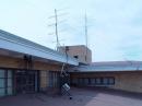 The contest antenna arrays at W5AC.  Not shown, 5760 horn and 222 beam.
