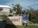 The Jr. Boomer 2M yagi at VP9/N0JK. Note the brown leaves on the trees. Ed said the salt spray from Hurricane Fabian killed many of the trees and plants.