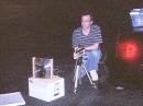 Mark, N8KWX, in laser QSO with Pat.