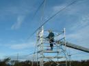 Nigel G3TXF puts beam onto an 80ft crank-up!