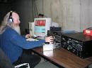 K1LT operates in the basement of his unfinished (but
fortunately heated) house while NZ8R takes pictures.