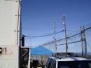 Here is the 2m stack (on the fence) and 440.. You can also see our semi-wind-shelterd operating area