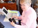 Jean, N1MJC, operates the 2004 ARRL January VHF Sweepstakes--her first. [N1RL Photo]