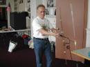 A KCRA member prepares a "homebrew" two meter yagi for FD oprations