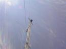 Jim, KB9VR playing on top of the Village 80ft Rohn Tower! Jim, you forgot the radio!