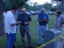K5RAV and Mayor Haralson check out the Teletype Machine