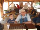 Mark shows 4 year old Michael how to work a 2 meter SSB contact.